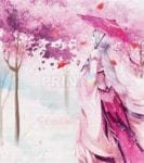 Pink Spring in Japan Garden Flag