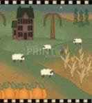 Autumn Farmhouse and Sheep Garden Flag