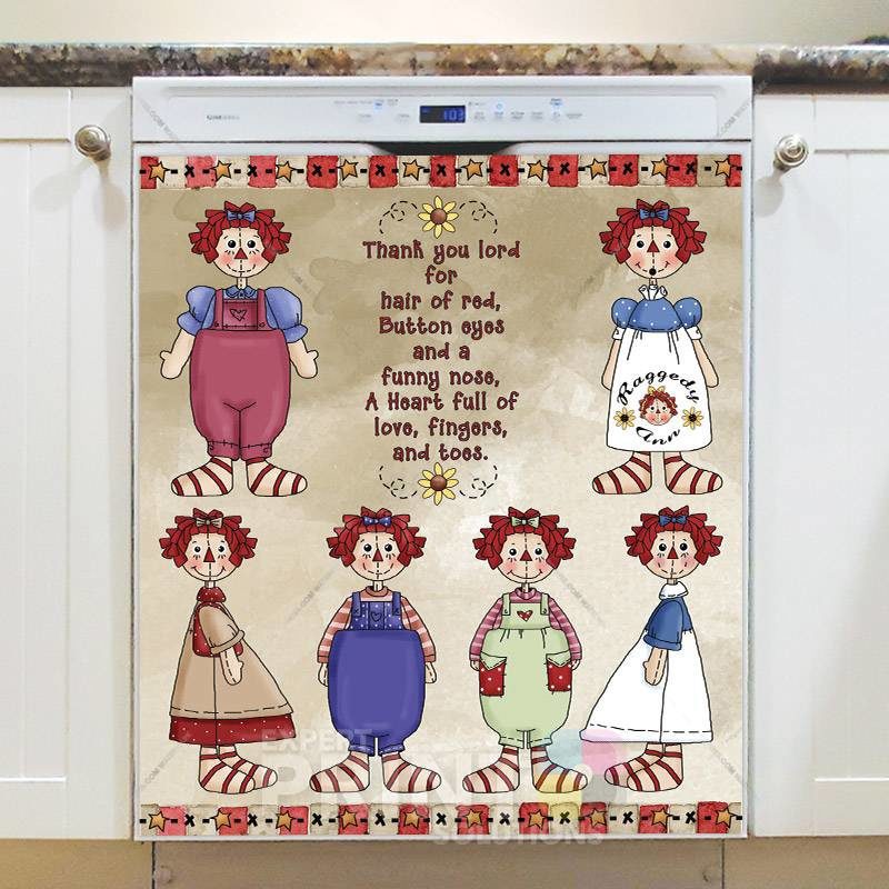 Primitive Raggedy Ann Home Sweet Home Design #4 Dishwasher Magnet