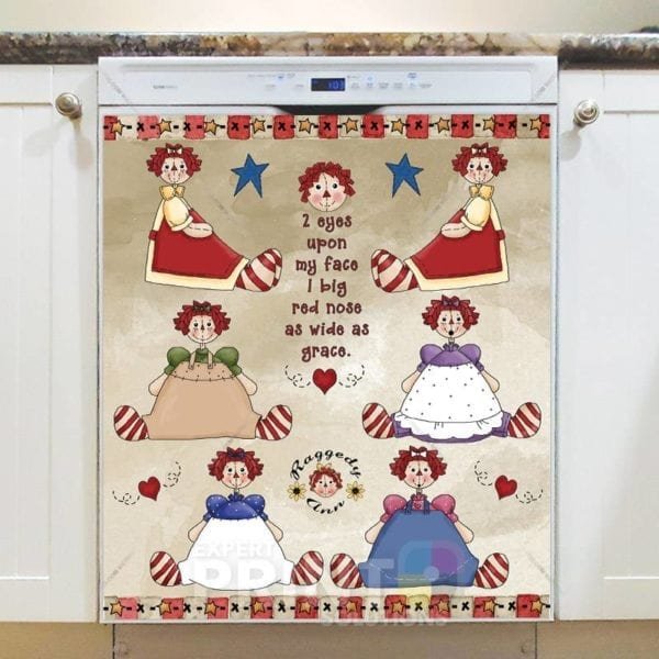 Primitive Raggedy Ann Home Sweet Home Design #5 Dishwasher Magnet