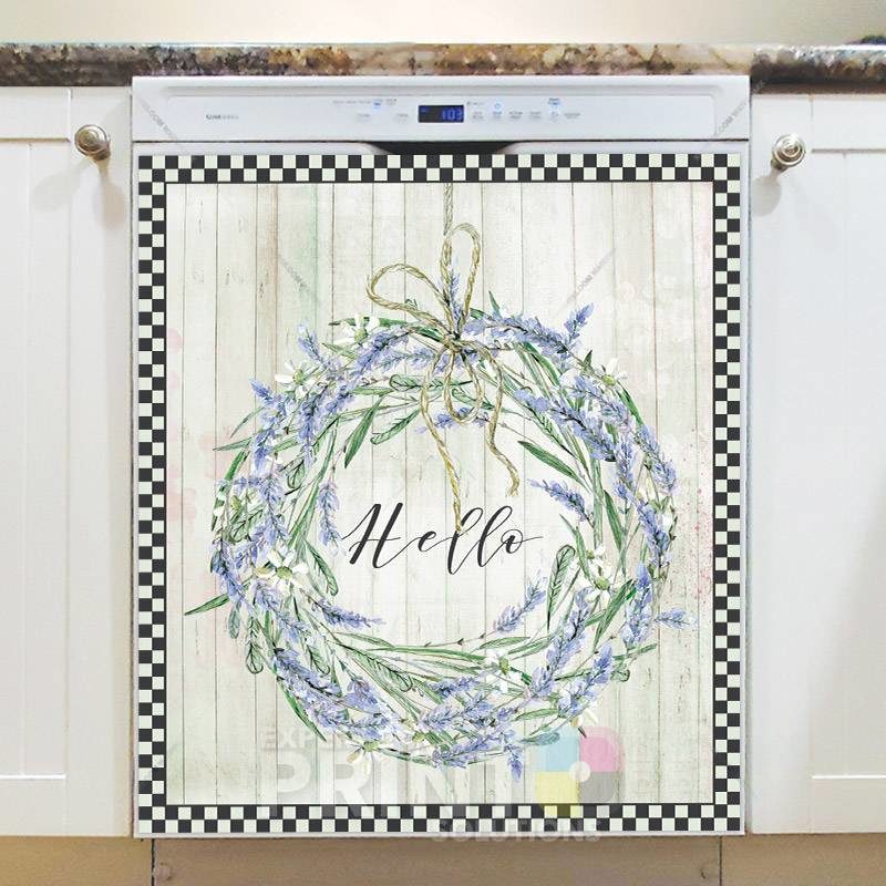 Pretty Lavender Wreath Dishwasher Magnet