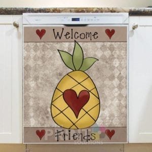Welcome Friends Pinapple Dishwasher Magnet