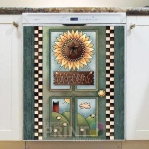 Cute Sunflower Welcome Dishwasher Magnet