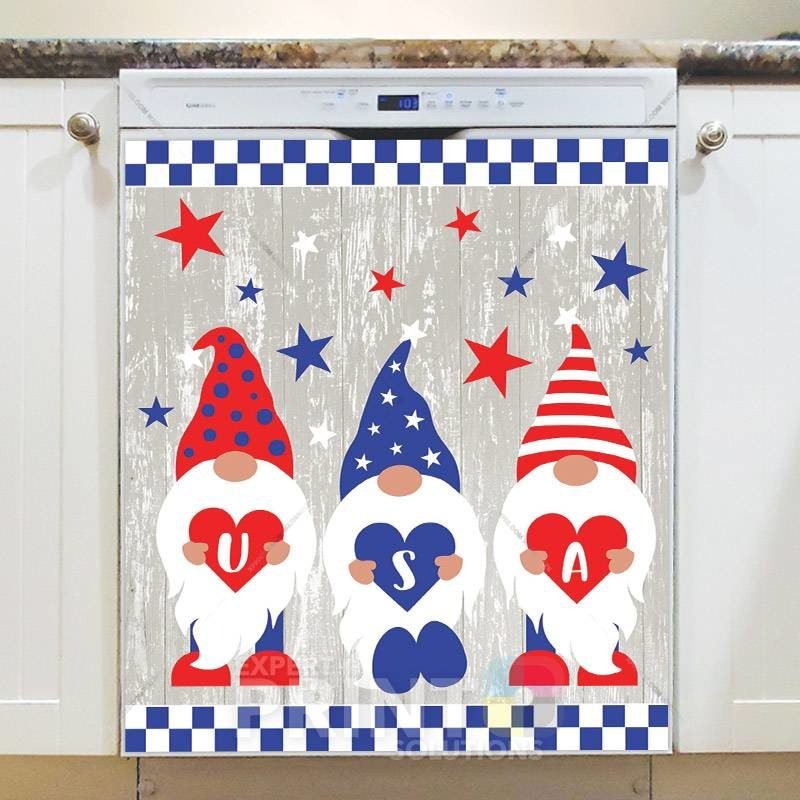 Little USA Patriot Gnomes Dishwasher Magnet