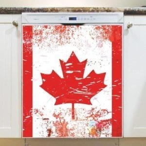 Grungy Canadian Flag Dishwasher Magnet