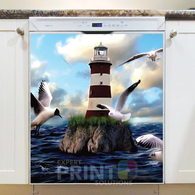 Seagulls and a Lighthouse Dishwasher Magnet