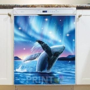 Humpback Whale and the Northern Light Dishwasher Magnet