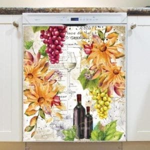 Vintage Wine Country Design #2 Dishwasher Magnet