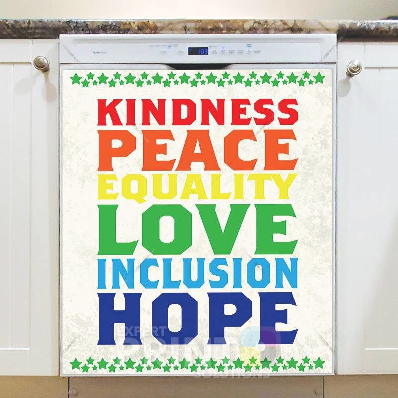 LGBT Pride and Equality Word Art Dishwasher Magnet