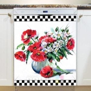 Beautiful Poppy Bouquet Dishwasher Magnet