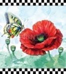 A Poppy and a Butterfly Garden Flag