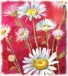 Cute Daisies on Red Background Garden Flag