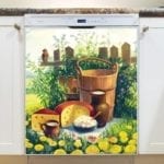 Summer Dairy Farm and Dandelions Dishwasher Magnet