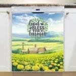 God Bless the Farmer Dishwasher Magnet