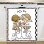 Coffee Time in a Bistro Dishwasher Magnet
