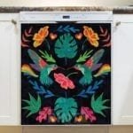 Bohemian Folk Art Ethnic Hummingbird and Flowers Dishwasher Magnet