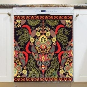 Bohemian Folk Art Ethnic Paisley Design #1 Dishwasher Magnet