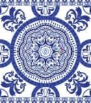 Bohemian Folk Art Ethnic Blue Mandala Design Garden Flag