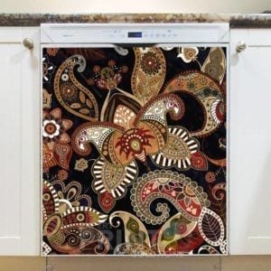 Bohemian Folk Art Ethnic Paisley Design #5 Dishwasher Magnet