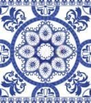 Bohemian Folk Art Ethnic Blue Mandala Design #2 Garden Flag