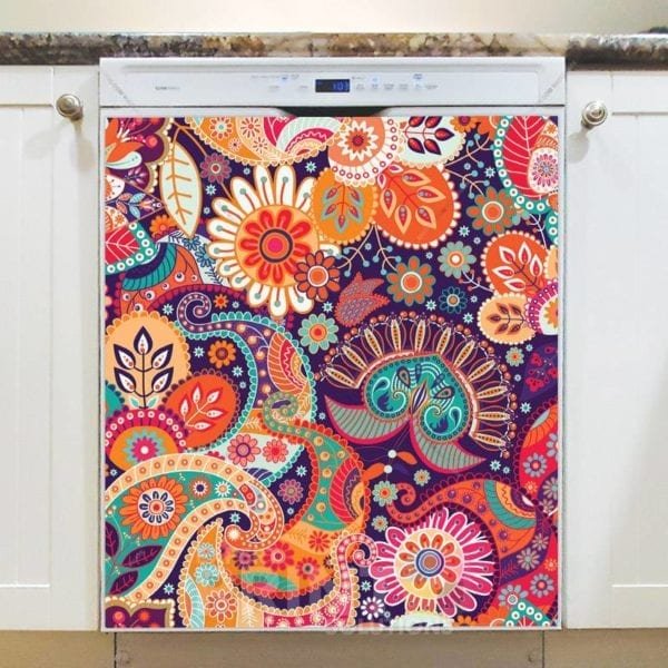 Bohemian Folk Art Ethnic Paisley Design #7 Dishwasher Magnet