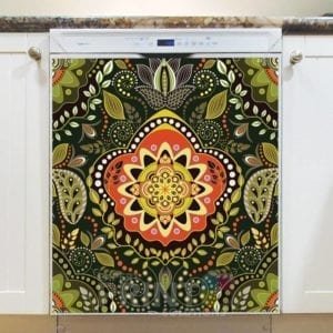 Bohemian Folk Art Ethnic Paisley Design #11 Dishwasher Magnet