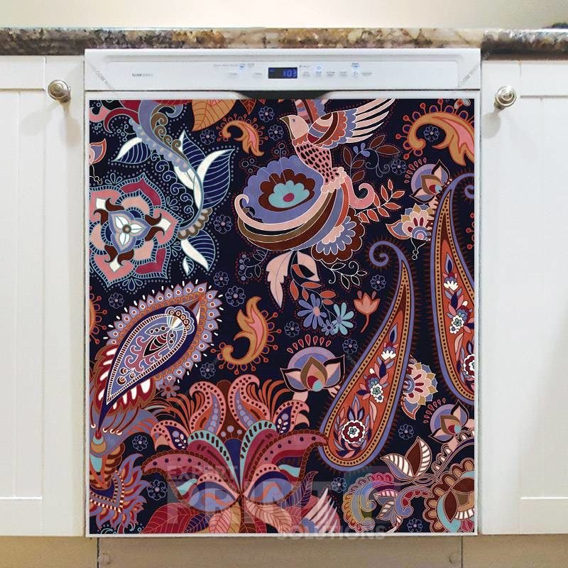 Bohemian Folk Art Ethnic Paisley Design #14 Dishwasher Magnet