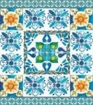 Beautiful Ethnic Bohemian Folk Talavera Pattern #2 Garden Flag