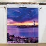 Purple Sky above the Lighthouse Dishwasher Magnet