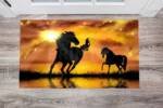 Silhouette of Sunset Horses Floor Sticker