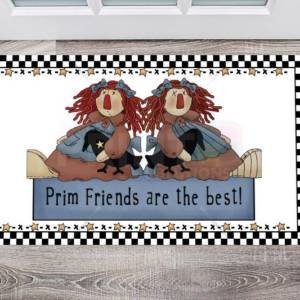 Primitive Country Raggedy Friends - Prim Friends are the Best Floor Sticker