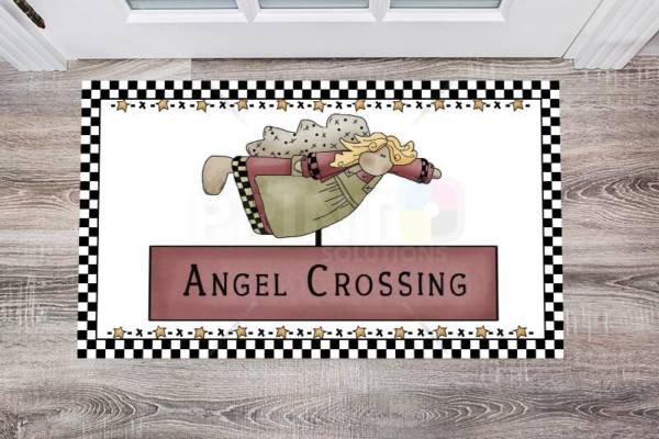 Primitive Country Garden Angel #5 - Angel Crossing Floor Sticker