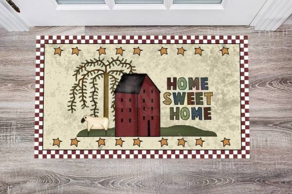 Prim Country Saltbox House #1 - Home Sweet Home Floor Sticker