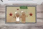Cute Primitive Country Gingerbread Man Couple #3 - Fresh Baked Gingerbread Floor Sticker