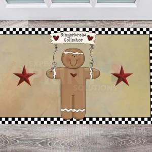 Cute Primitive Country Gingerbread Man #3 - Gingerbread Collector Floor Sticker