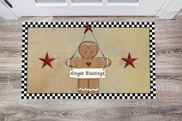 Cute Primitive Country Gingerbread Man #2 - Ginger Blessing Floor Sticker