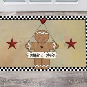 Cute Primitive Country Gingerbread Man #1 - Sugar n' Spice Floor Sticker