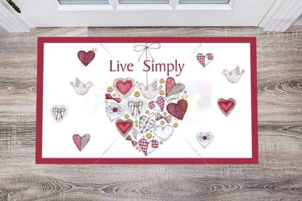 1369-cute-country-patchwork-design-1-live-simply-floor-sticker-decor Cute Country Patchwork Design #1 - Live Simply Floor Sticker