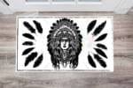 Native Girl in Headdress Floor Sticker