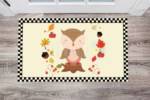 1767-cute-brown-owl-floor-sticker-decor Cute Brown Owl Floor Sticker