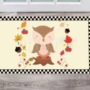 Cute Brown Owl Floor Sticker