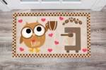 Coffee Lover Owl #13 - Latte Floor Sticker