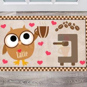 Coffee Lover Owl #13 - Latte Floor Sticker