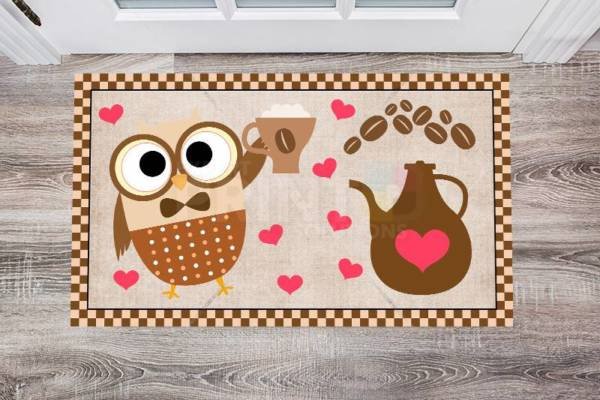 Coffee Lover Owl #1 - A Yawn Is A Silent Scream For Coffee Floor Sticker