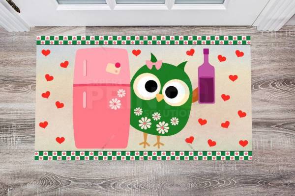 Cooking Owl #6 Floor Sticker