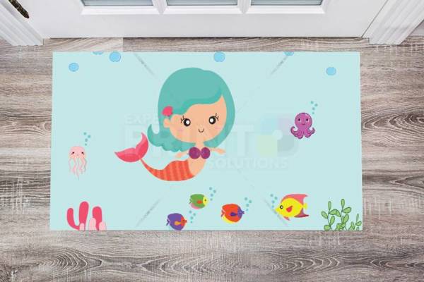 1929-little-blue-hair-mermaid-floor-sticker-decor Little Blue Hair Mermaid Floor Sticker