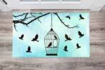 Birds and Bird Cage - Welcome Floor Sticker