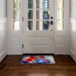 Red White and Blue Flowers Floor Sticker