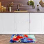 Red White and Blue Flowers Floor Sticker