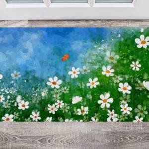 Cute Daisies and a butterfly Floor Sticker